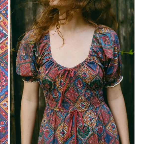 Christy Dawn Brynne dress ruby patchwork - Picture 2 of 6